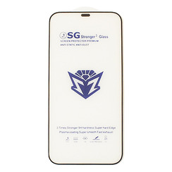 Защитное стекло для iPhone 12 Pro Max черный + сеточка SG Stronger