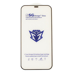 Защитное стекло для iPhone 12/12 Pro черный + сеточка SG Stronger