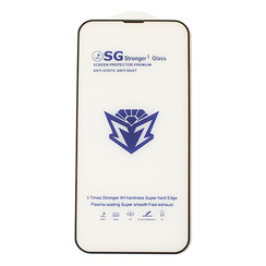 Защитное стекло для iPhone 13/13 Pro/14 черный + сеточка SG Stronger