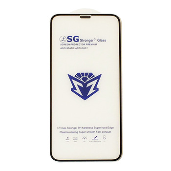 Защитное стекло для iPhone X/XS/11 Pro черный + сеточка SG Stronger