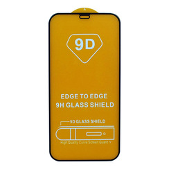 Защитное стекло для iPhone 12/12 Pro черный 9D Glass Shield