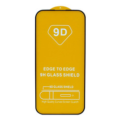 Защитное стекло для iPhone 14 Pro черный 9D Glass Shield