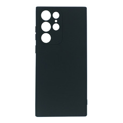 Силиконовый чехол для Samsung S22 Ultra черный Black Matte