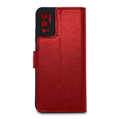 Чехол книга для Xiaomi Redmi Note 10 5G красный Bring Joy. Фото 2