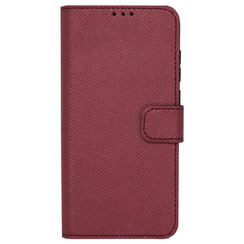 Чехол книга для Xiaomi Redmi Note 9T бордовый карбон Bring Joy