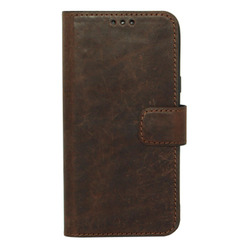 Book Case for iPhone 11 Pro dark brown leather MAVIS