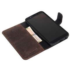 Чехол книга для iPhone 12 mini темно-коричневый кожа MAVIS. Фото 3