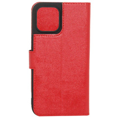 Чехол книга для iPhone 12 mini красный кожа MAVIS. Фото 2