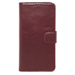 Book Case for iPhone 12 Pro Max bordo leather MAVIS