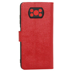 Book Case for Poco X3 Pro red leather MAVIS. Фото 2