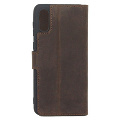 Book Case for Samsung A02 (2021) A022 dark brown leather MAVIS. Фото 2