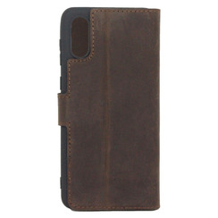 Book Case for Samsung A02 (A022) dark brown leather MAVIS. Фото 2