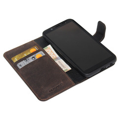 Book Case for Samsung A02 (A022) dark brown leather MAVIS. Фото 3