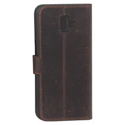Book Case for Samsung J6 Plus (2018) J610 dark brown leather MAVIS. Фото 2