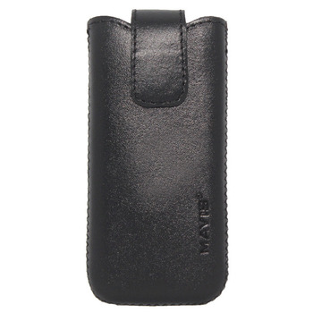 Pocket Case 4.7" - 5" black leather MAVIS